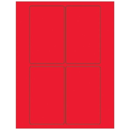 Bsc Preferred 3 x 5'' Fluorescent Red Rectangle Laser Labels, 400PK BUY00024012